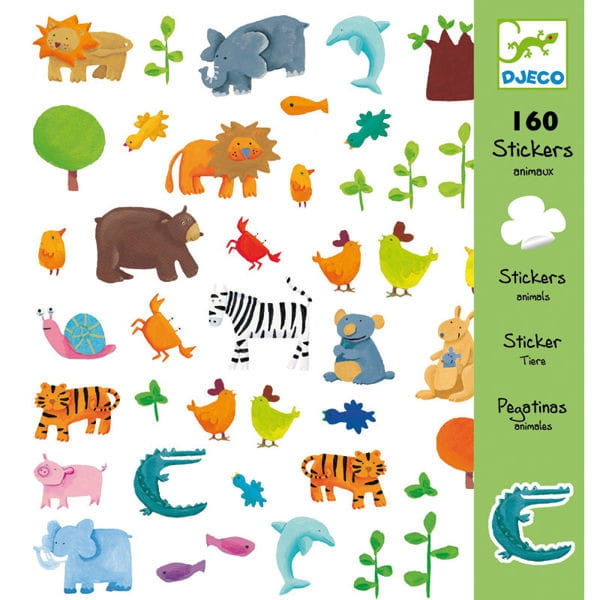 Djeco  -  Zestaw Naklejek 160 szt Zwierzątka Dj08841