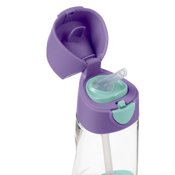 B.BOX - Butelka Tritanowa ze Słomką 450 Ml, Lilac Pop, B.box