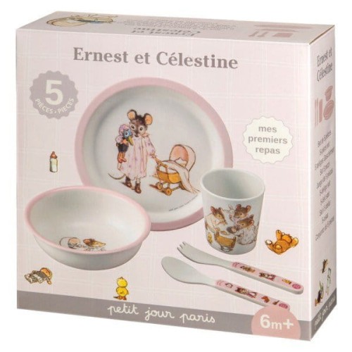Petit Jour Paris® - Zestaw Naczyń i Sztućców Dla Dziecka, 5 El., Ernest i Celestyna | Petit Jour Paris®