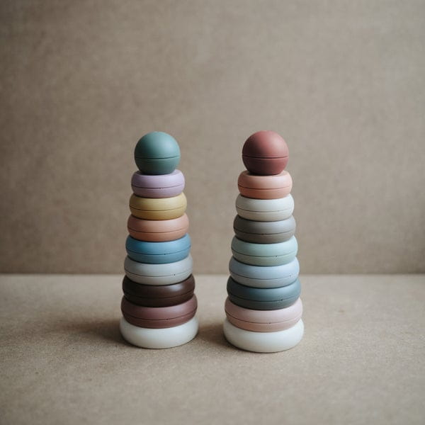 Mushie  -  Piramida układanka Sensoryczna Ring Tower Rustic