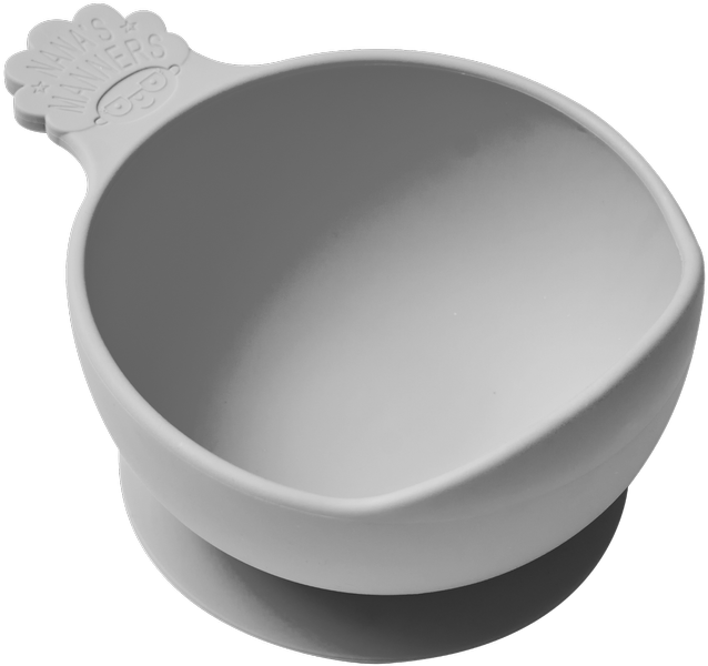 Nana's Manners - Nana's Manners Grey Miska Silikonowa z Przyssawką i Uchwytem