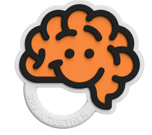 Fat Brain Toys   -   Silikonowy Gryzak Mózg The Brain Teether   -  Pomarańczowy