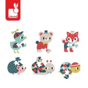 Janod  -  Mini Puzzle Baby Forest 12 Elementów Miś