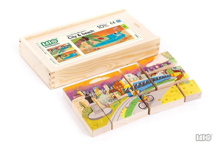 Bajo  -  Drewniane Klocki Puzzle Miasto&amp;plaża 99170