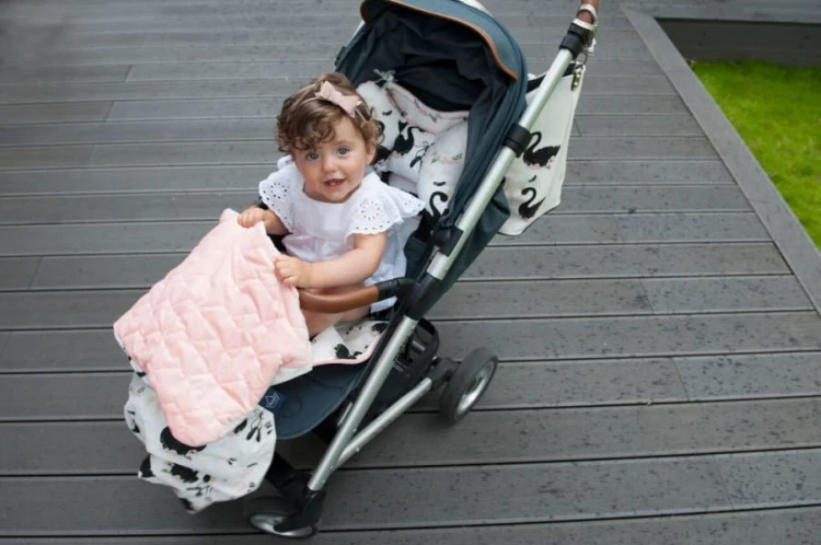 La Millou  -  Velvet Collection  -  Stroller pad  -  Doggy Unicorn Story  -  Powder Pink