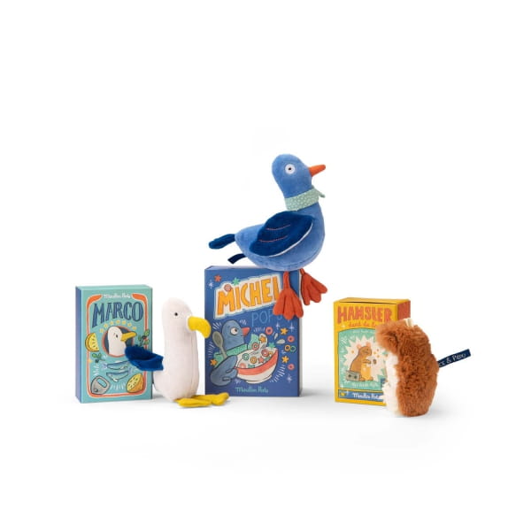 Moulin Roty                 -      Maskotka  -  Grzechotka Gołąb Michel w Pudełku 684011