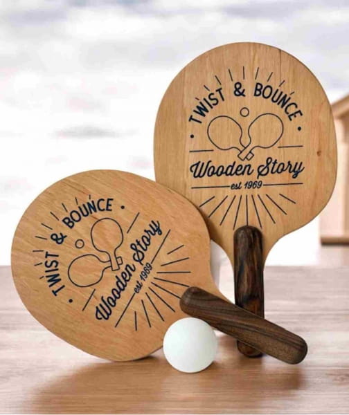 Wooden Story - Drewniane Paletki do Gry Obróć i Odbij 2 Szt.