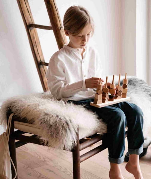 Wooden Story - Drewniana Układanka Płotek – Naturalna