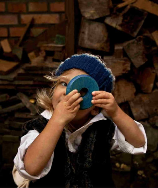 Wooden Story - Drewniana Piramida Okrągła – Kolorowa
