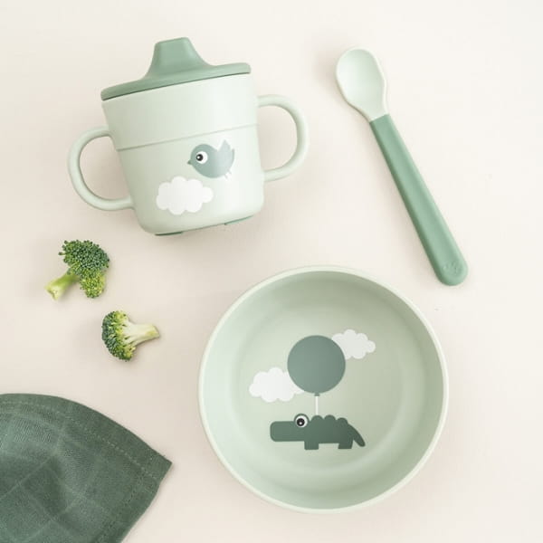 Done by Deer - Done by Deer Pierwszy Zestaw Obiadowy Foodie Happy Clouds Green