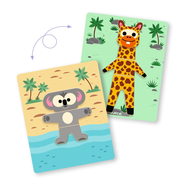 Magnetyczne Puzzle Djeco - Inzebox Safari, 2+