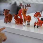 Auzou   -   Puzzle Leśny Świat + Kartonowe Zwierzątka 3+