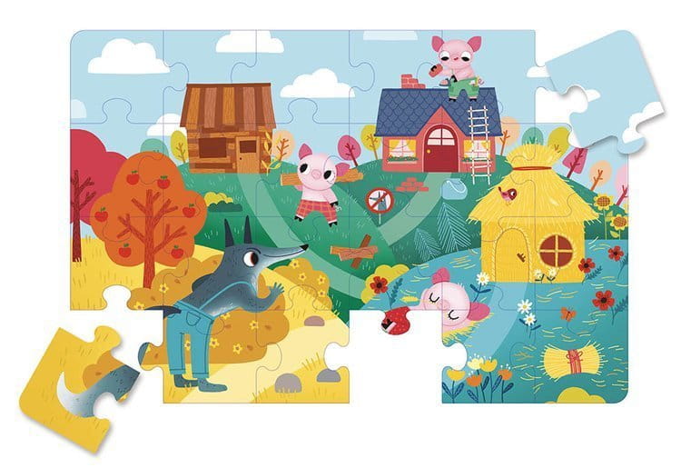Auzou - Auzou Puzzle 3 Świnki z Przestrzennymi Zwierzątkami 56499