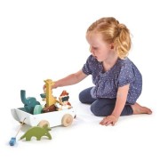 tender leaf toys - Drewniany Statek do Ciągnięcia ze Zwierzątkami, Tender Leaf Toys