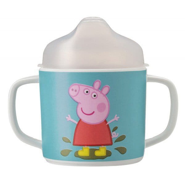 Petit Jour Paris® - Kubek Przykrywką do Picia Dla Dziecka, Seria Świnka Peppa