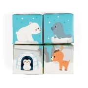 Janod - Klocki do Kąpieli Puzzle 6w1 Zwierzątka 4 Elementy 10 m +