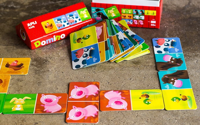 Apli Kids - Domino w Kartonowym Domku Apli Kids  -  Farma