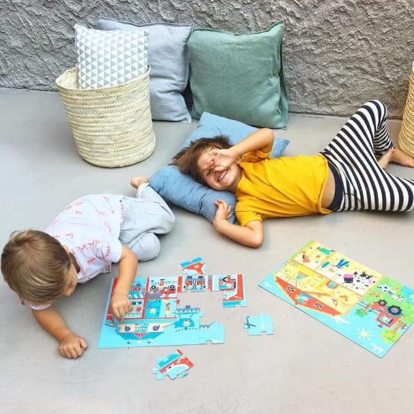 Apli Kids - Puzzle w Kartonowym Domku Apli Kids  -  na Wsi 3+