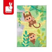 Janod   -   Mini Puzzle do Kolekcjonowania Zwierzątka 12 El. 3+ Małpki