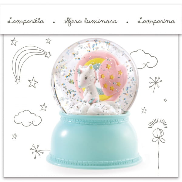 Djeco     -     Lampka Nocna Śnieżna Kula Jednorożec Dd03408