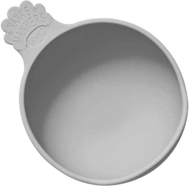 Nana's Manners - Nana's Manners Grey Miska Silikonowa z Przyssawką i Uchwytem