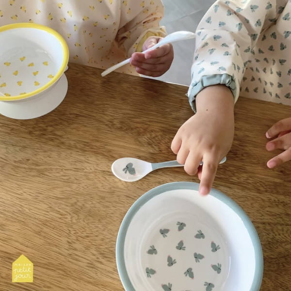 Maison Petit Jour® - Miseczka Dla Dzieci z Przyssawką i Łyżką, Króliczki | Maison Petit Jour®