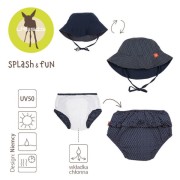 Lassig  -  Zestaw Kapelusz i Majteczki do Pływania z Wkładką Chłonną Polka Dots Navy uv 50+