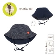 Lassig  -  Kapelusz Czapka Dwustronny Polka Dots Navy uv 50+