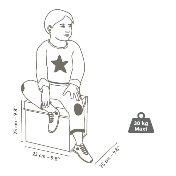 Djeco      -      Materiałowe Pudełko Siedzisko Stars Dd04489
