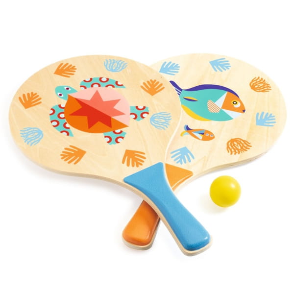 Djeco  -  Drewniane Paletki Rakietki do Gry Ocean Dj02081