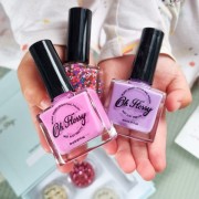 Oh Flossy - Oh Flossy, Lakier do Paznokci Kremowy Fiolet, 12 Ml, Bio Brokat, Roślinna Formuła