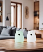 Rabbit &amp; Friends - Zestaw 2 Lampek Mini Miś w Kolorze Biały i Arktyczna Zieleń