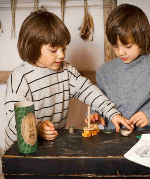 Wooden Story - Układanka Lala Stick Fig No.01 – Kolorowa