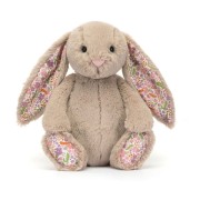 Jellycat  -  Przytulanka Maskotka Blossom Petal Królik Beżowy Kolorowe Uszy 31cm