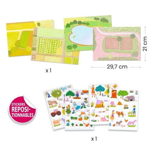 Djeco              -             Naklejki Wielokrotnego Użytku 3d Farma