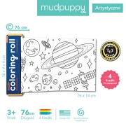 Mudpuppy  -  Kolorowanka w Rolce 76cm z 4 Kredkami Kosmos