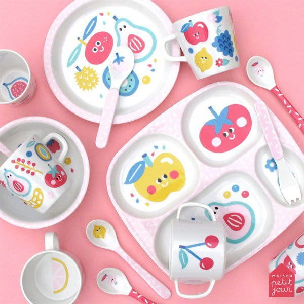 Maison Petit Jour® - Zestaw Naczyń i Sztućców Dla Dziecka, 5 El., Tutti Frutti | Maison Petit Jour®