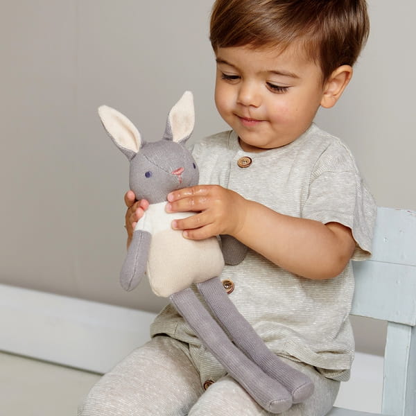 ThreadBear Design - Przytulanka z Bawełny Organicznej Gots, Grey Bunny, Threadbear Design