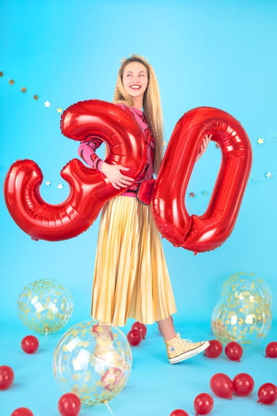 Balon Foliowy Cyfra ''6'', 86cm, Czerwony