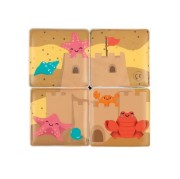 Janod - Klocki do Kąpieli Puzzle 6w1 Zwierzątka 4 Elementy 10 m +