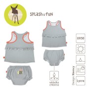 Lassig   -  Kostium do Pływania Dwuczęściowy z Wkładką Chłonną Polka Dots Grey uv 50+