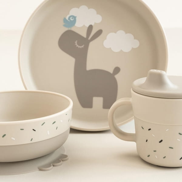Done by Deer - Done by Deer Zestaw Obiadowy z Przyssawką Foodie Lama Lalee Sand