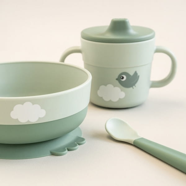 Done by Deer - Done by Deer Pierwszy Zestaw Obiadowy Foodie Happy Clouds Green