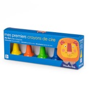 Moulin Roty    -  Kredki Woskowe 5 Kolorów Les Popipop