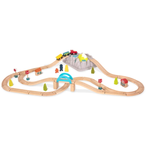 B.toys   -   Wood &amp; Wheels Wooden Train Set in a Bucket – Górska Kolejka