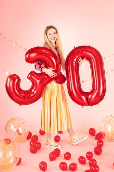 Balon Foliowy Cyfra ''3'', 86cm, Czerwony