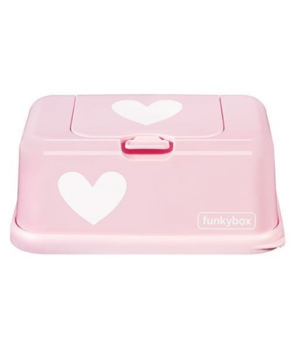 Funkybox  -  Pojemnik na Chusteczki Pink White Heart