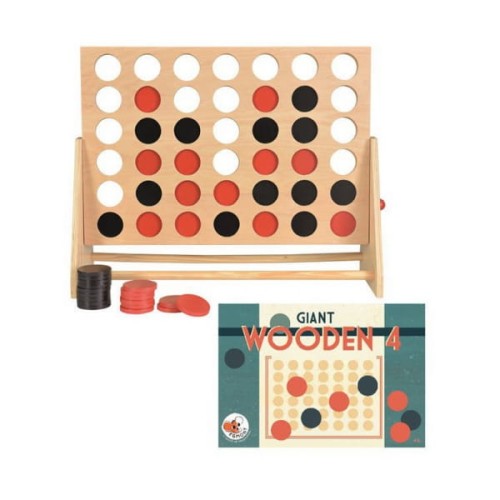 Egmont Toys® - Cztery w Rzędzie, Drewniana Gra  -  Wersja Duża | Egmont Toys®