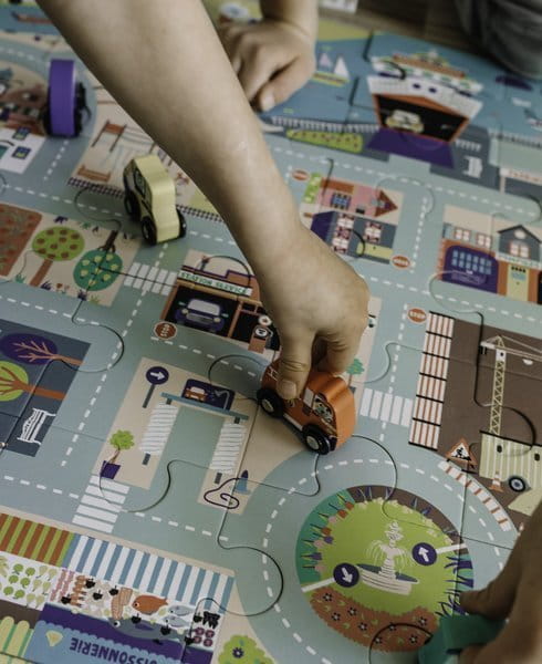 Auzou Puzzle Duże Miasto z Drewnianymi Autkami 3+ 72031