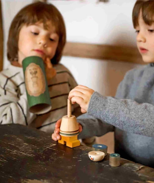 Wooden Story - Układanka Lala Stick Fig No.05 – Kolorowa